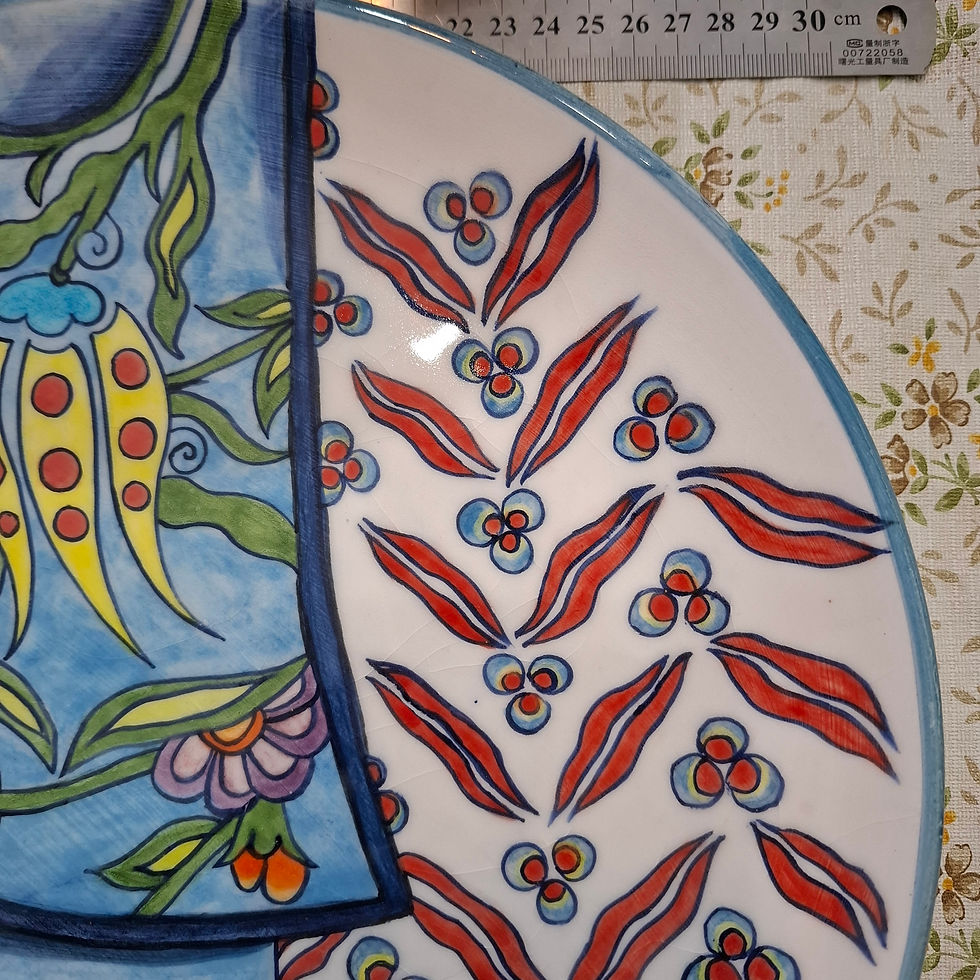 Küçük resim: ​🎨 Geleneksel Doku, Modern Yorum:  El Boyaması Çini Tabak