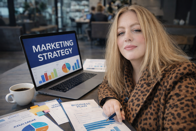 žena pracuje v kaviarni na notebooku