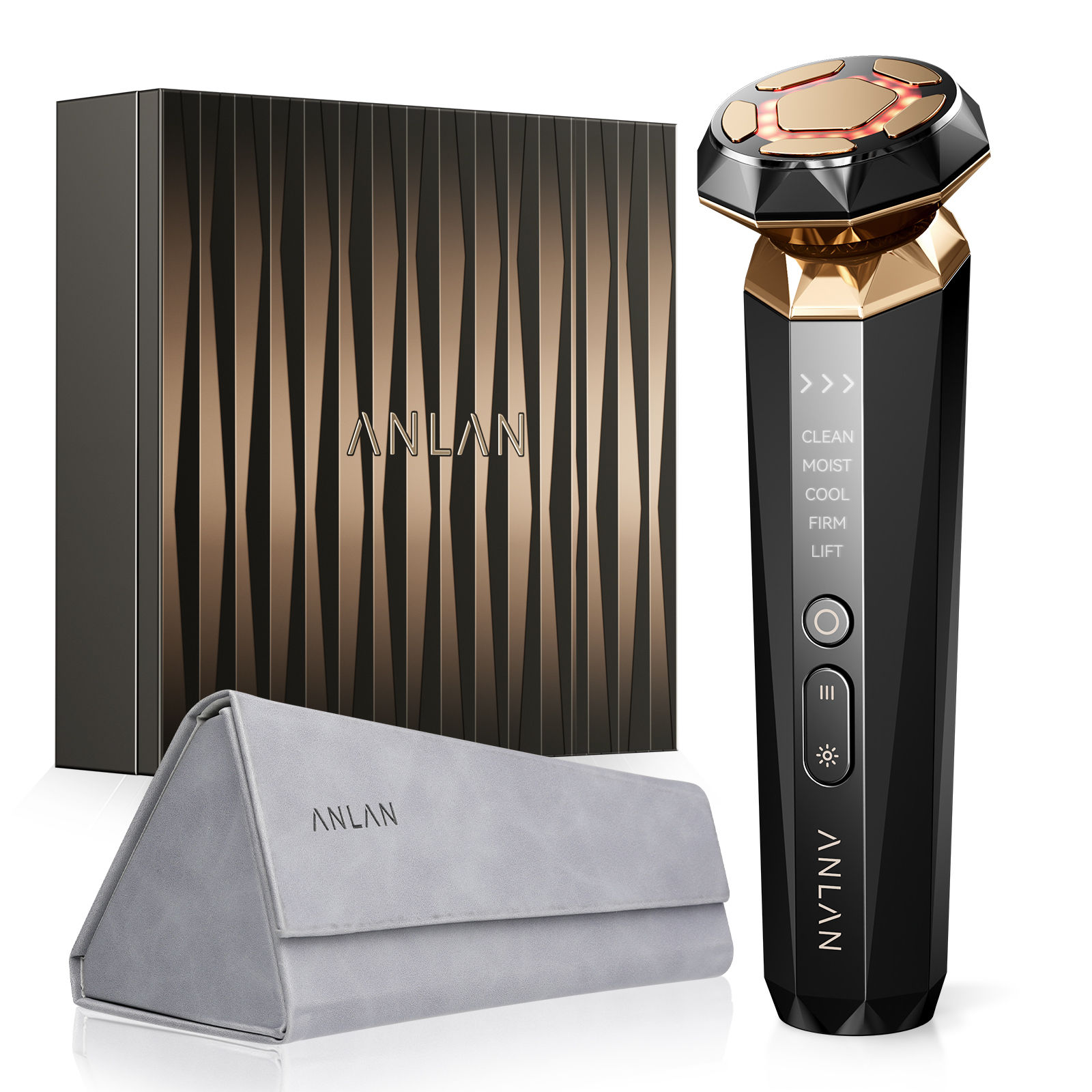 Multifunction Skincare Device Pro 18K Gold Face Radio Frequency With Hot C