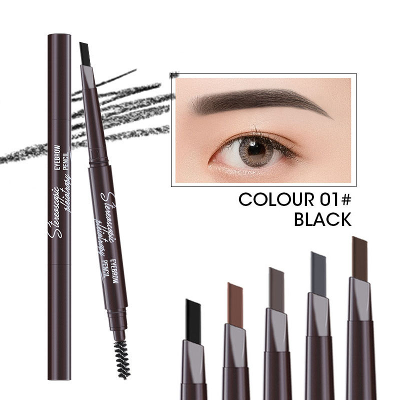 5 Colors Eyebrow Cosmetics Pencil Waterproof Double-headed Eyebrow Tattoo Natura