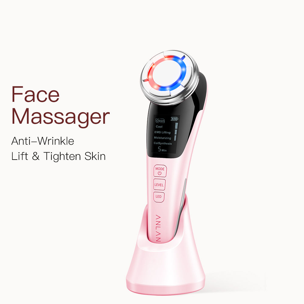 Facial Massager Microcurrent Face Lifting Massage Hot Cold Compress Deep