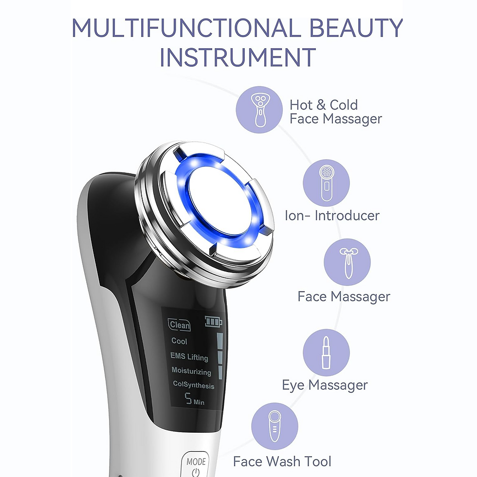 Thumbnail: Facial Massager Microcurrent Face Lifting Massage Hot Cold Compress Deep 
