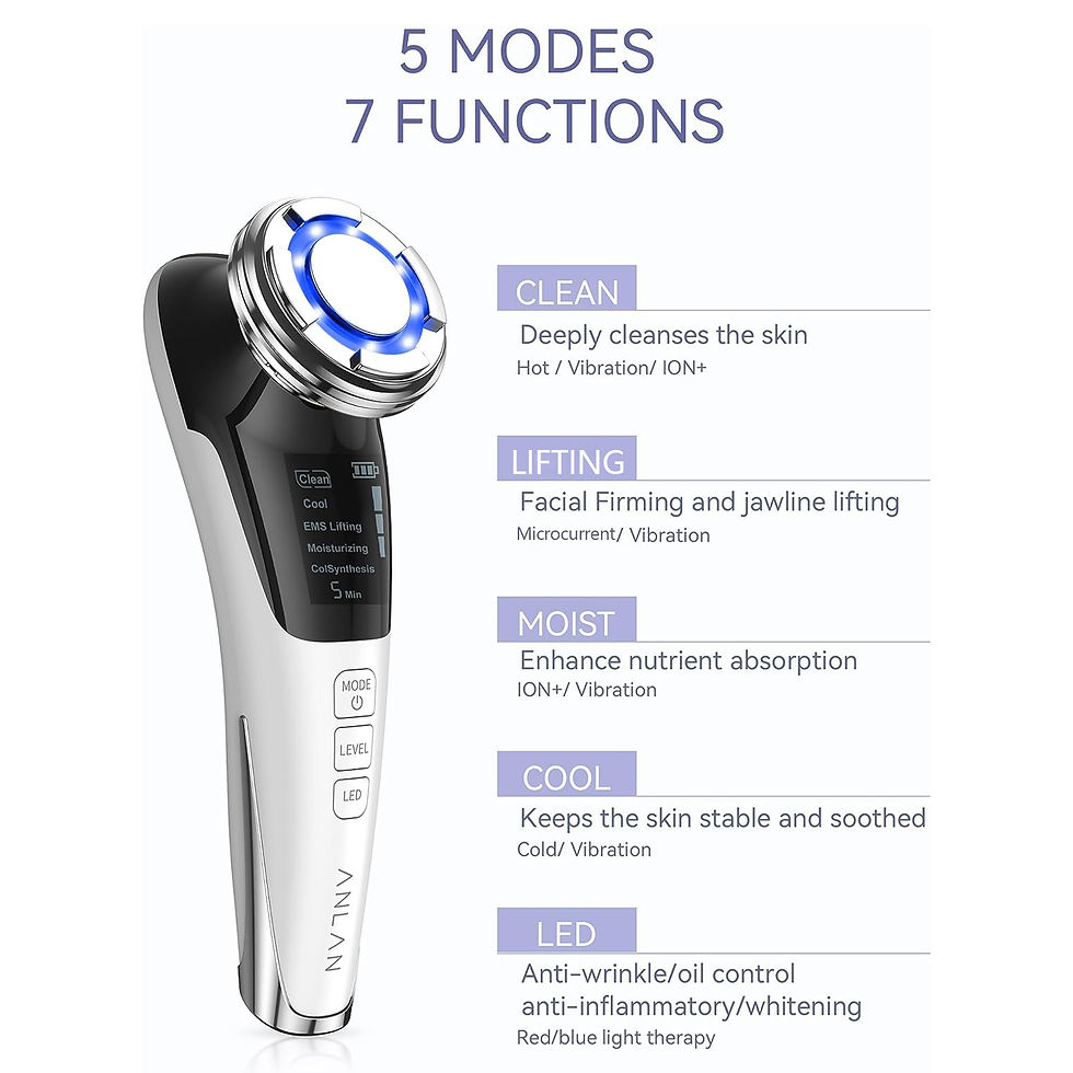 Thumbnail: Facial Massager Microcurrent Face Lifting Massage Hot Cold Compress Deep 