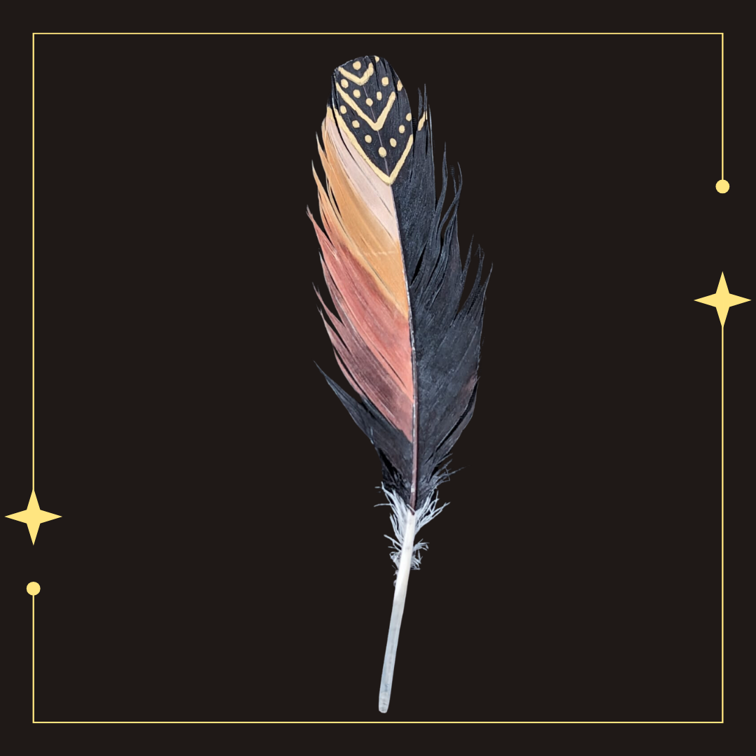 gold and brown feather