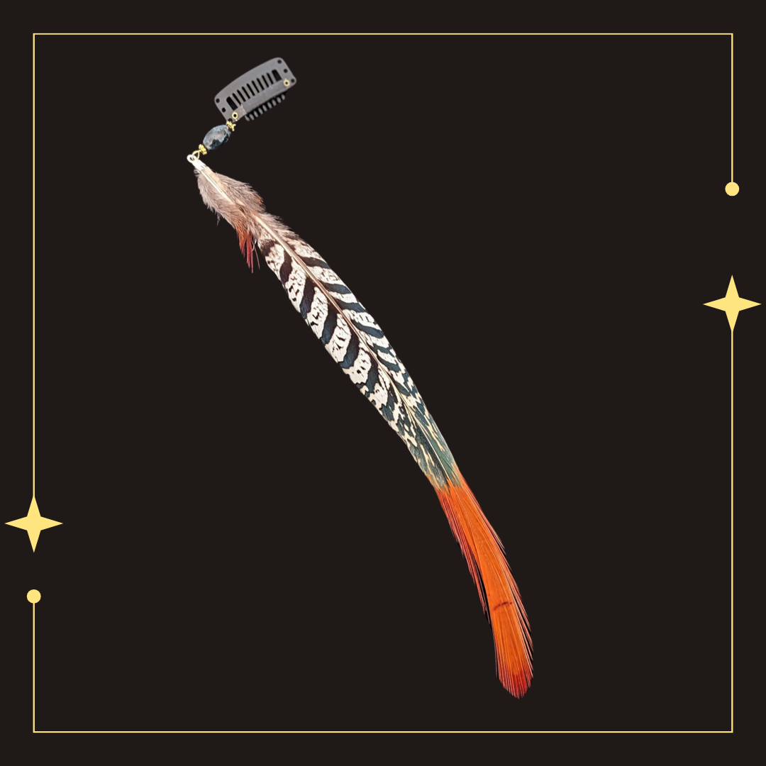 quail feather hair clip