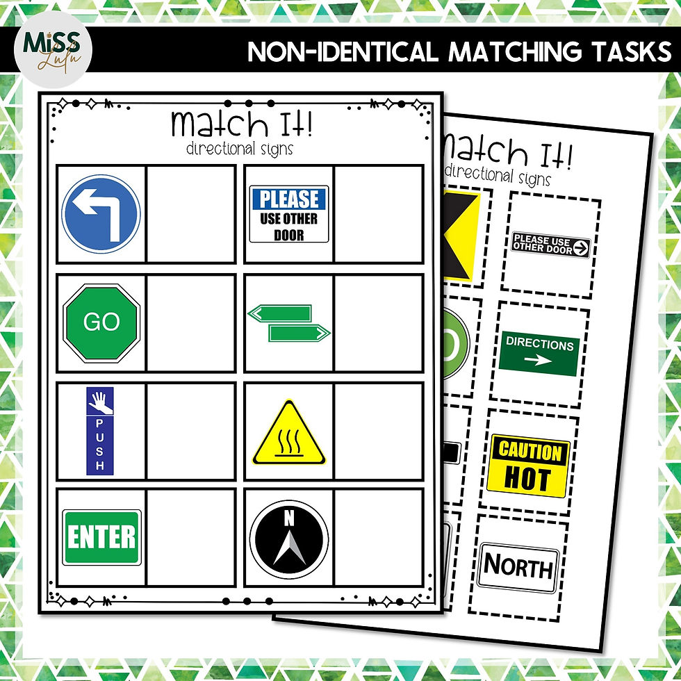 Thumbnail: Directional Signs Matching Independent Work Task