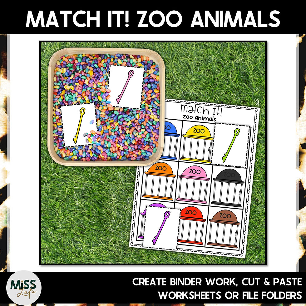 Thumbnail: Zoo Animals Matching Independent Work Task