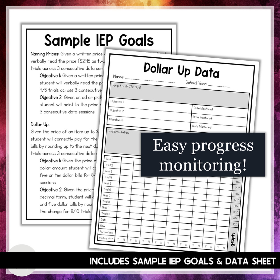Thumbnail: Witch's Brew Halloween Dollar Up Activities for Special Education