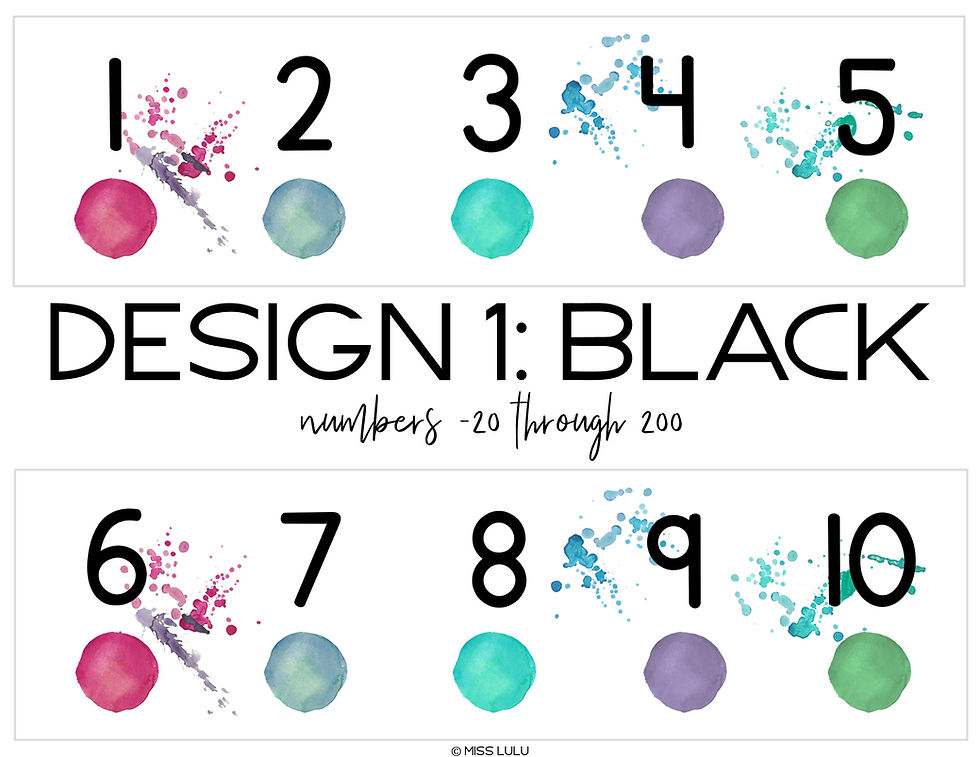 Thumbnail: Calm & Cool Watercolor Number Line