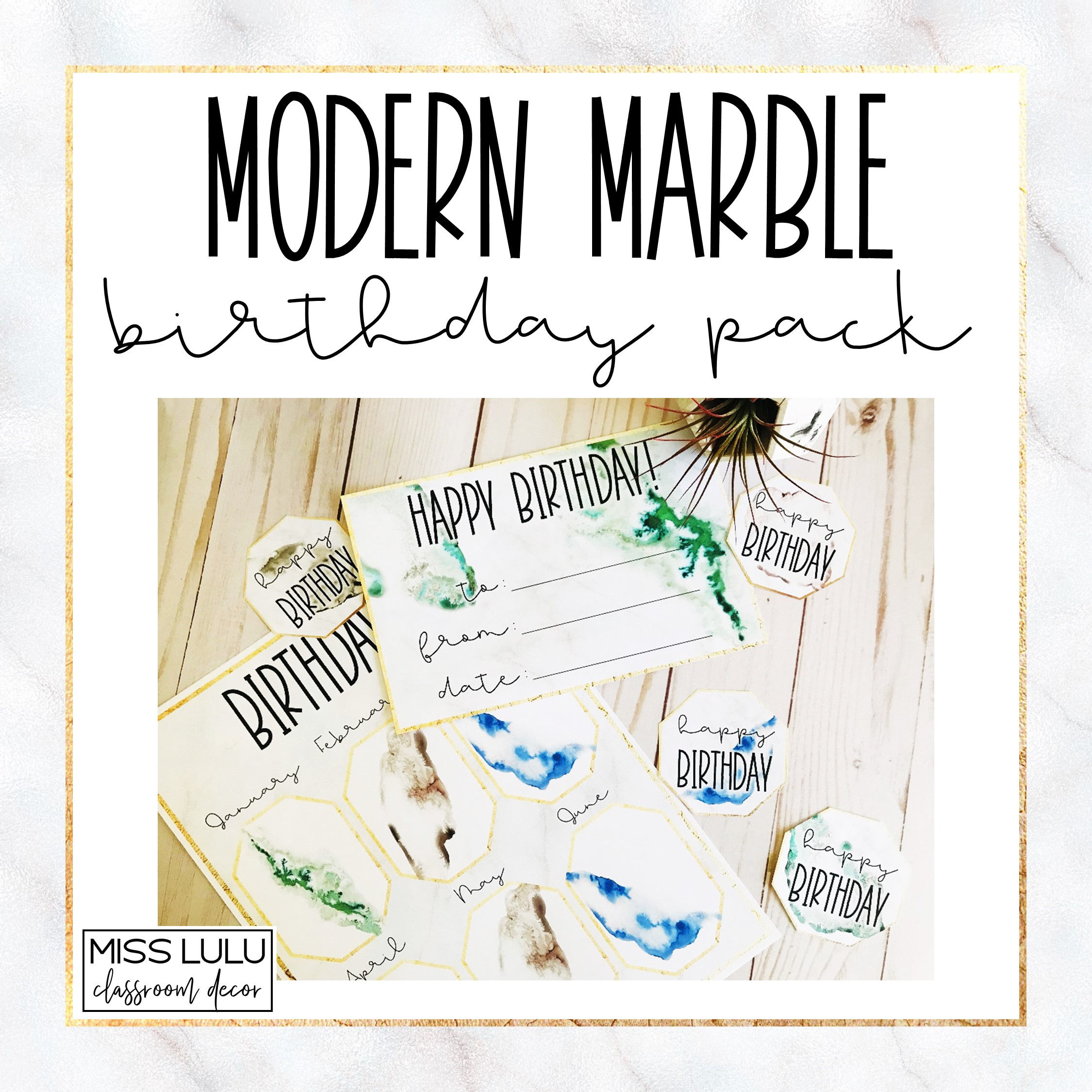Modern Marble Birthday Board
