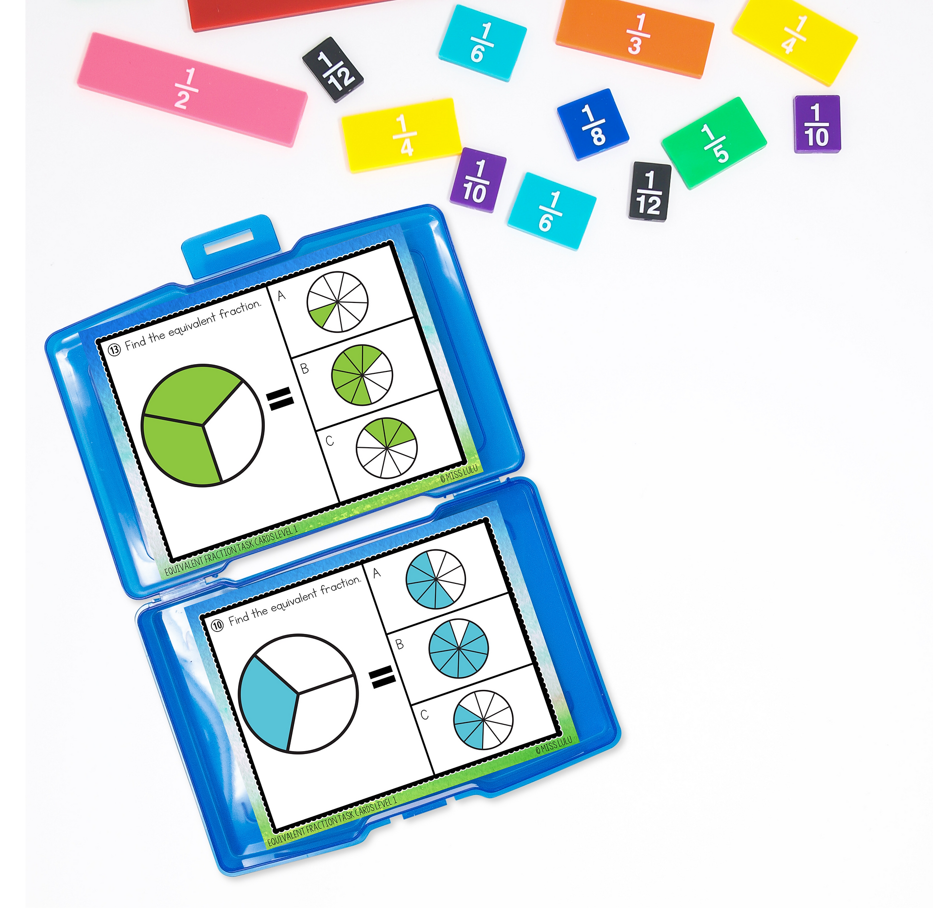 equivalent fraction task cards for sped
