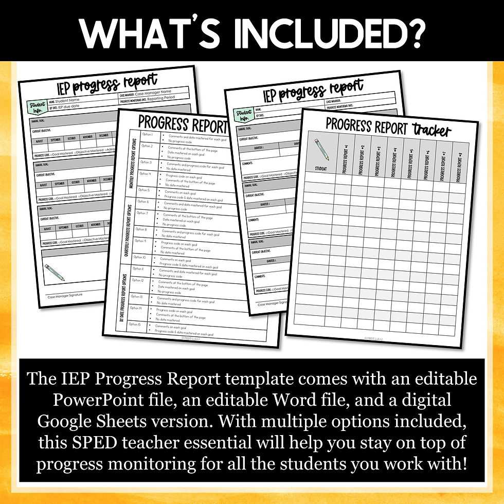 Thumbnail: IEP Progress Monitoring Forms with Automated Graphs | Editable Progress Report