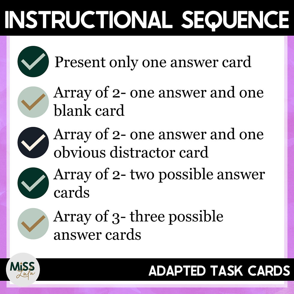 Thumbnail: Numbers Adapted Task Cards