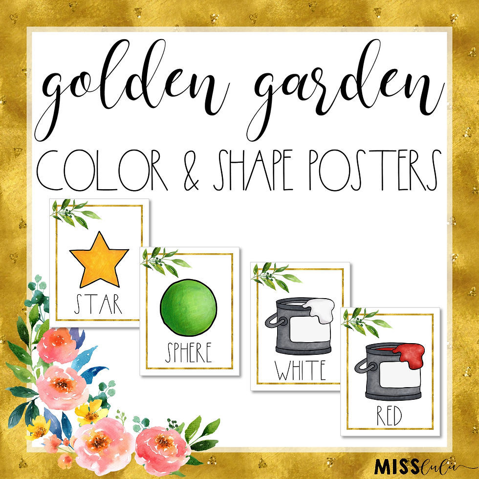 Golden Garden Color & Shape Posters