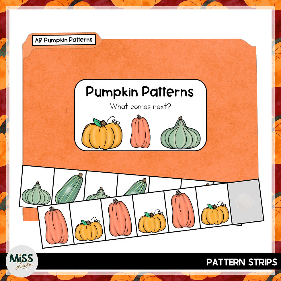 Thumbnail: Pumpkin Patterns Tasks and Worksheets for Halloween and Fall