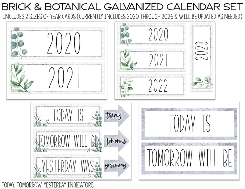 Thumbnail: Brick & Botanical Galvanized Calendar Set