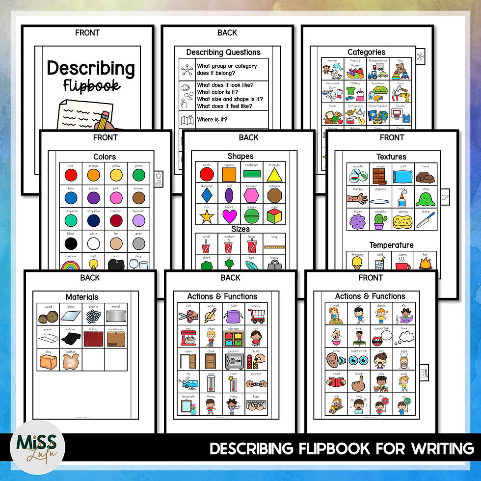 Thumbnail: Describing Flipbook - Visual Supports for Writing & Brainstorming