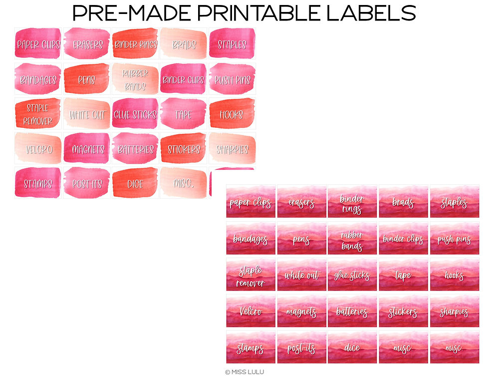 Thumbnail: Pretty in Pink Watercolor Teacher Toolbox Labels