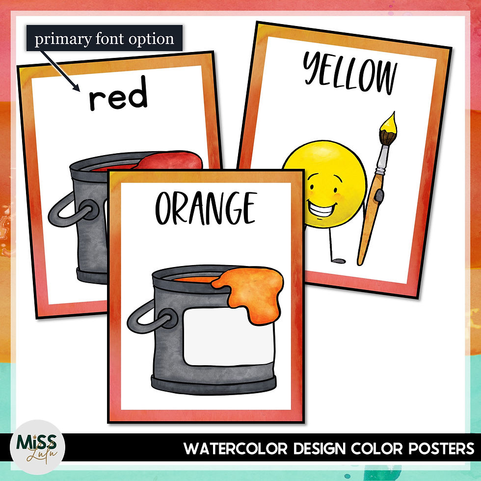 Thumbnail: Warm & Sunny Watercolor Color & Shape Posters