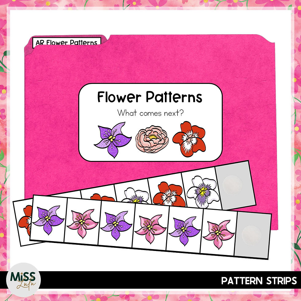 Thumbnail: Flower Pattern Strips Activity and Worksheets for Spring