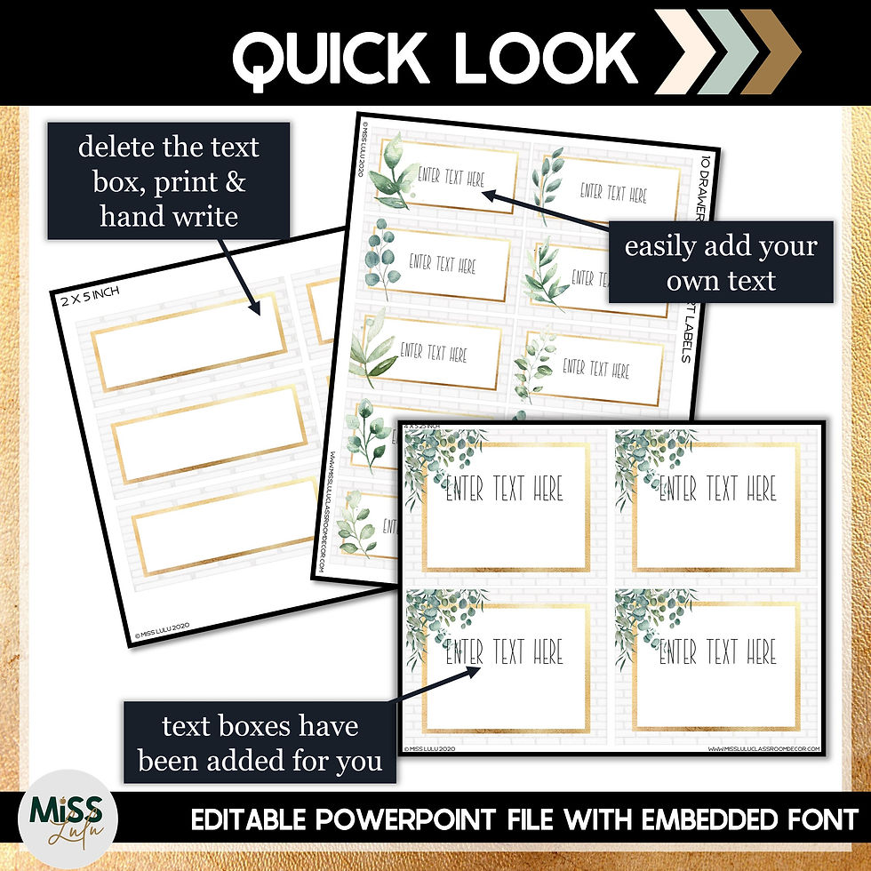 Thumbnail: Brick & Botanical Gold Editable Labels