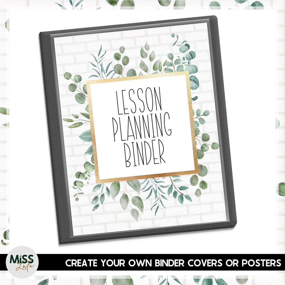 Thumbnail: Editable Binder Covers & Spines | Neutral Botanical Classroom Organization