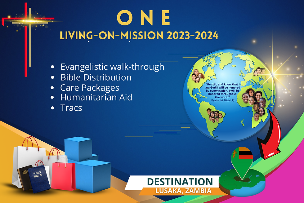 This is a promotional flyer for the Mission trip to Lusaka, Zambia that took place in 2024