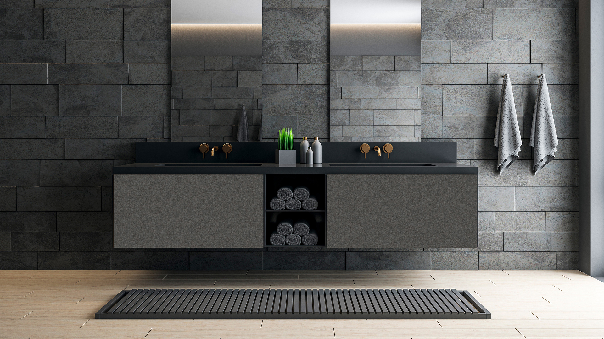 MDFLAM KAPAK PANEL HIGLOSSY Ekru Antrasit HG_403 1220*2800 Desenli gr4