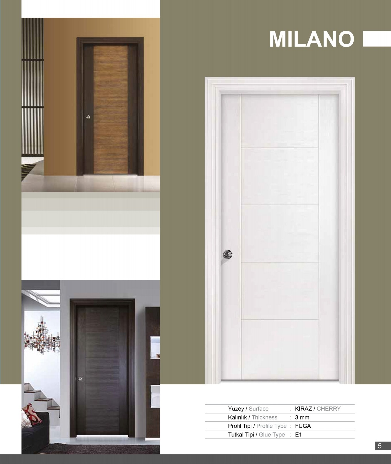 Kapı Panelli Milano TaverDoor 3mm E1 door skin