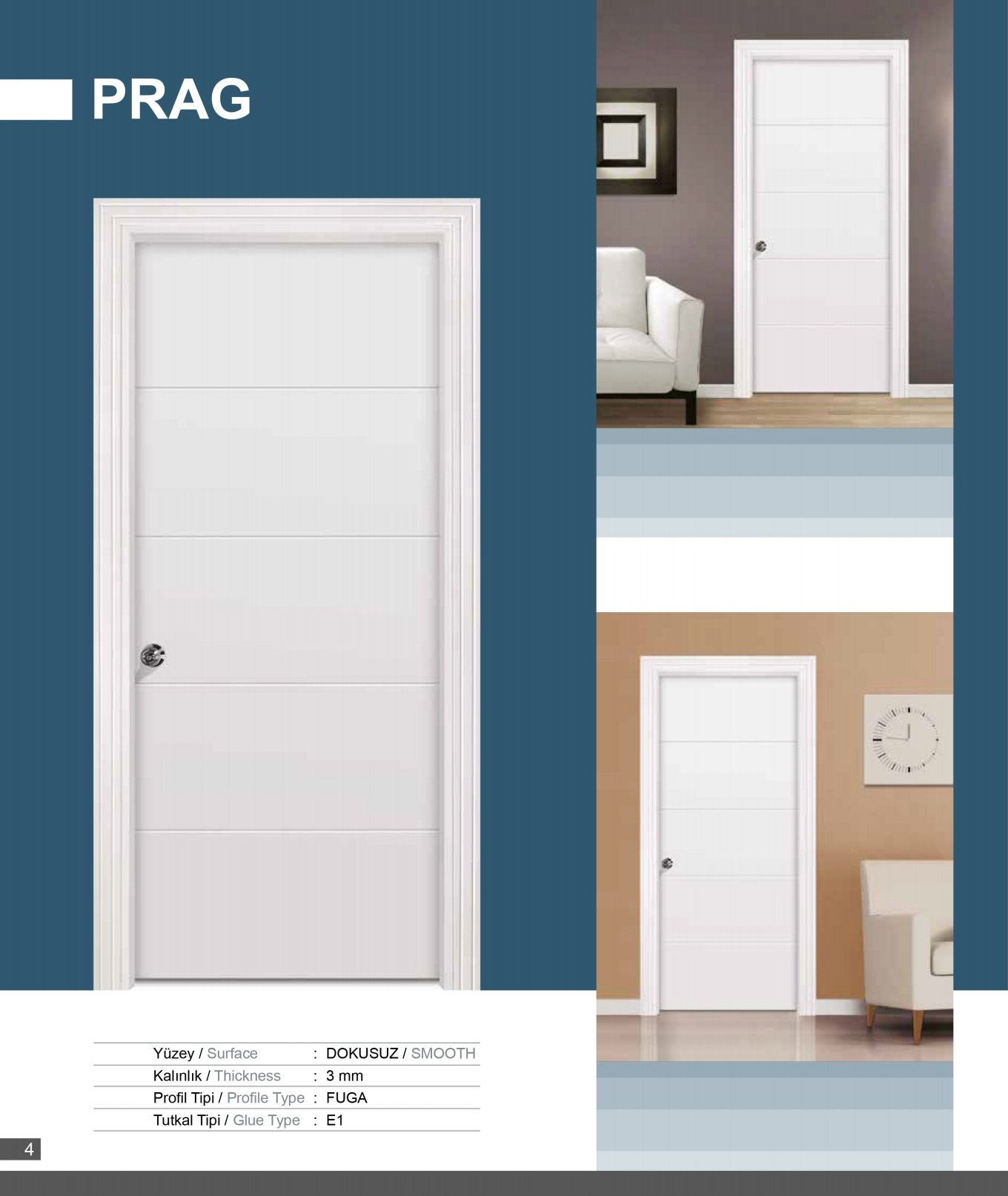 Kapı Panelli Prag TaverDoor 1750x2150 3mm E1 door skin