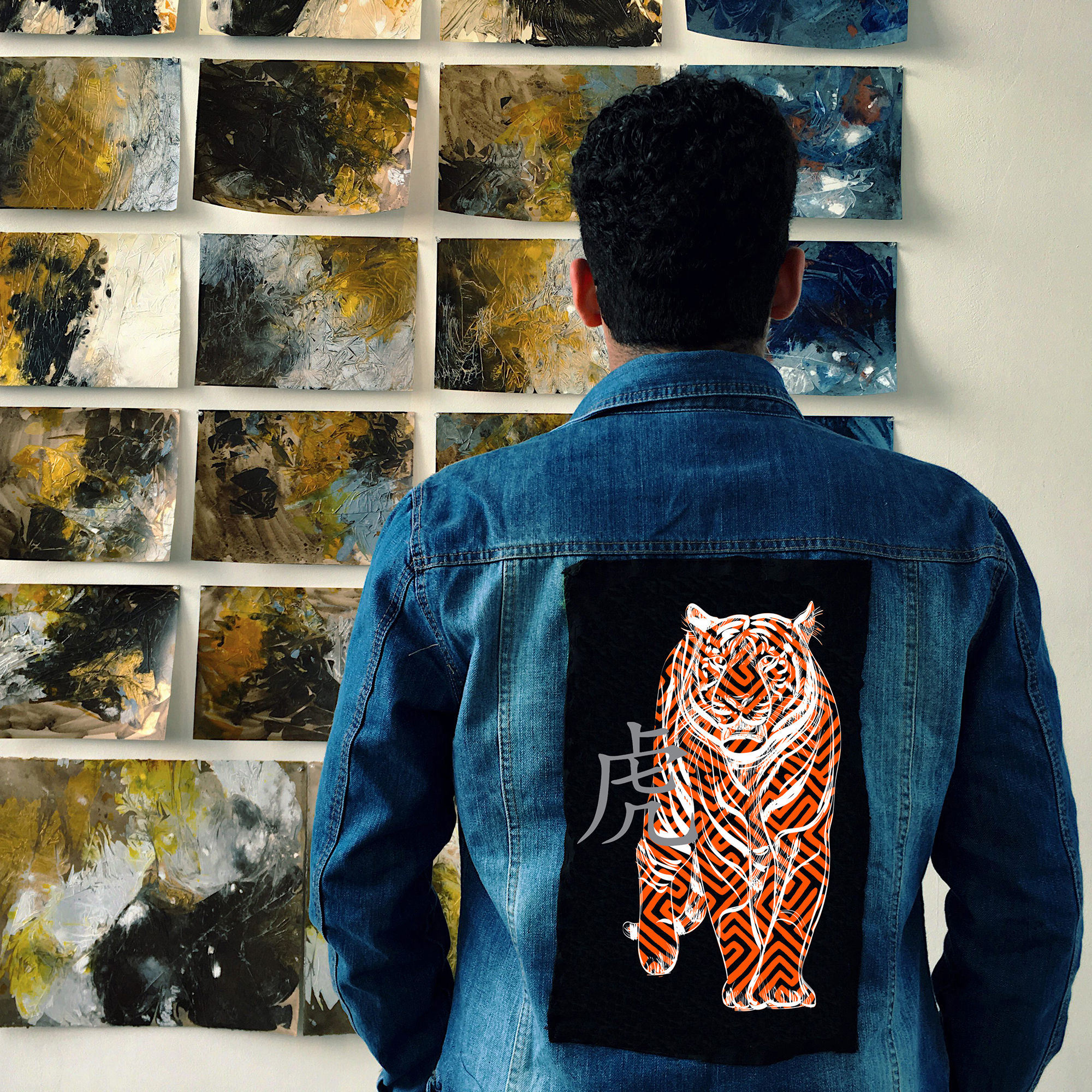 JAQUETA JEANS TIGER LARANJA- T5