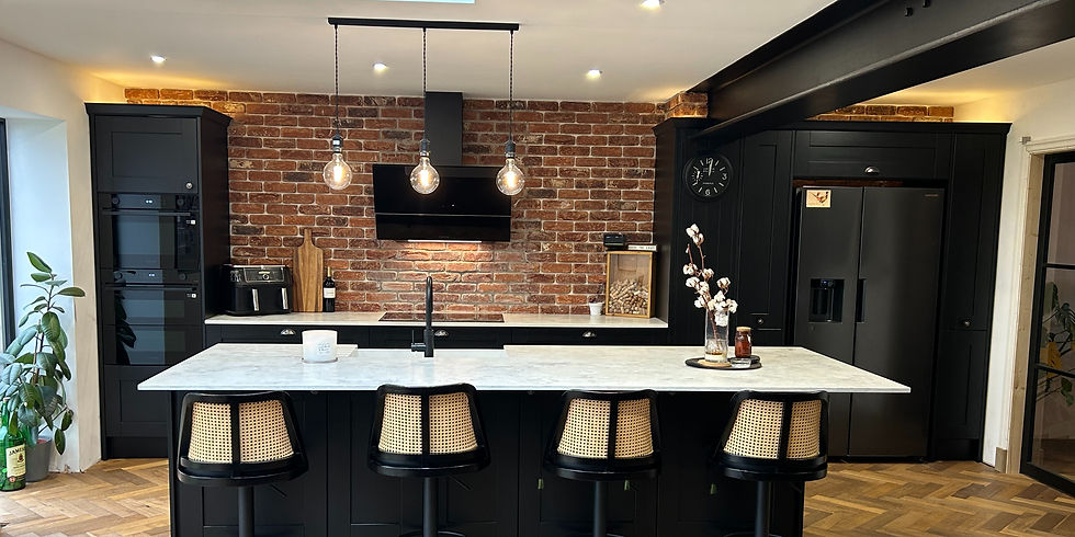 Madison Cannon Black - Paired with u999 Black Cabinetry