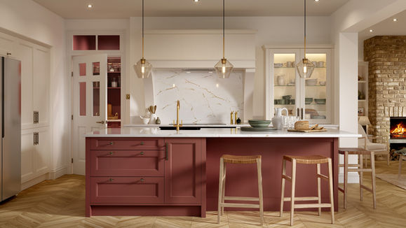 Lawrenson beaded shaker kitchen antique red