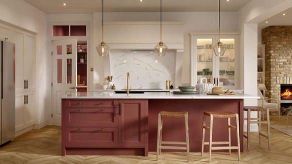 Lawrenson beaded shaker kitchen antique red