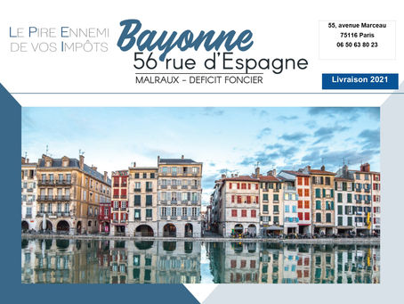 Bayonne Centre Historique - Déficit Foncier / Malraux 75% de travaux Immeuble 18ème.
