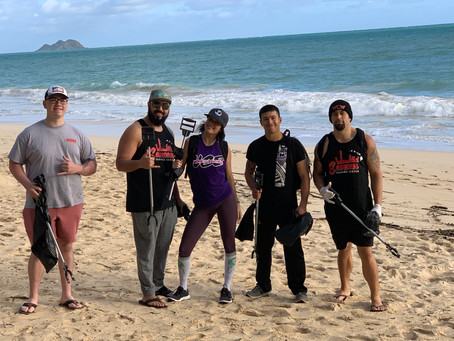 UCE Wrestling Cleans Up Waimanalo Beach