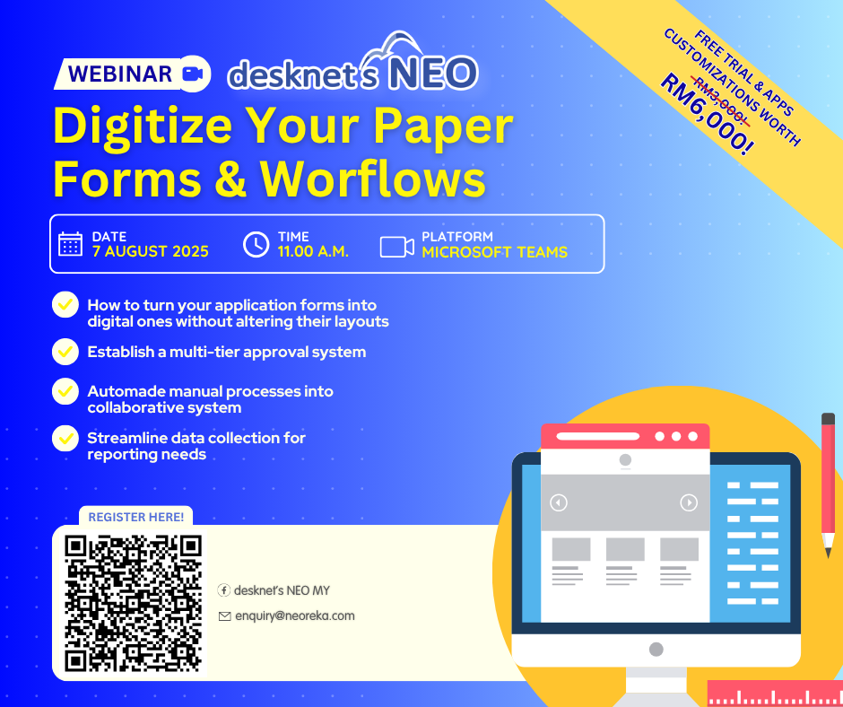 Digitize The Form Webinar: Digitize Your Paper Forms And Workflows | desknet's NEO MY