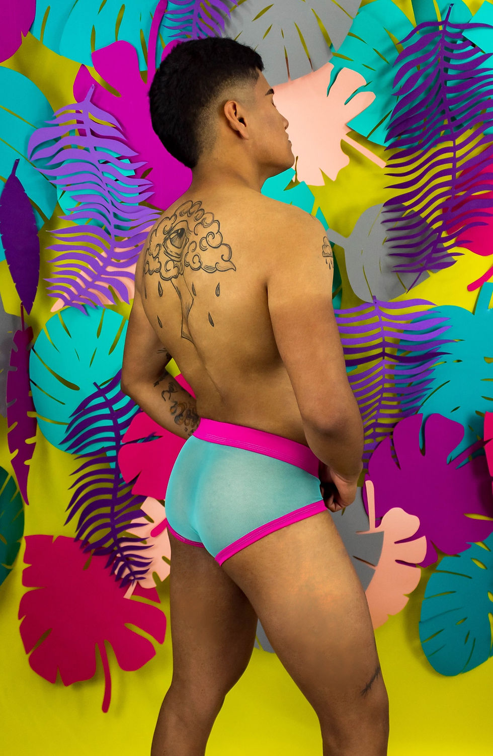 Miniatura: Brief Aqua Rosa Mesh