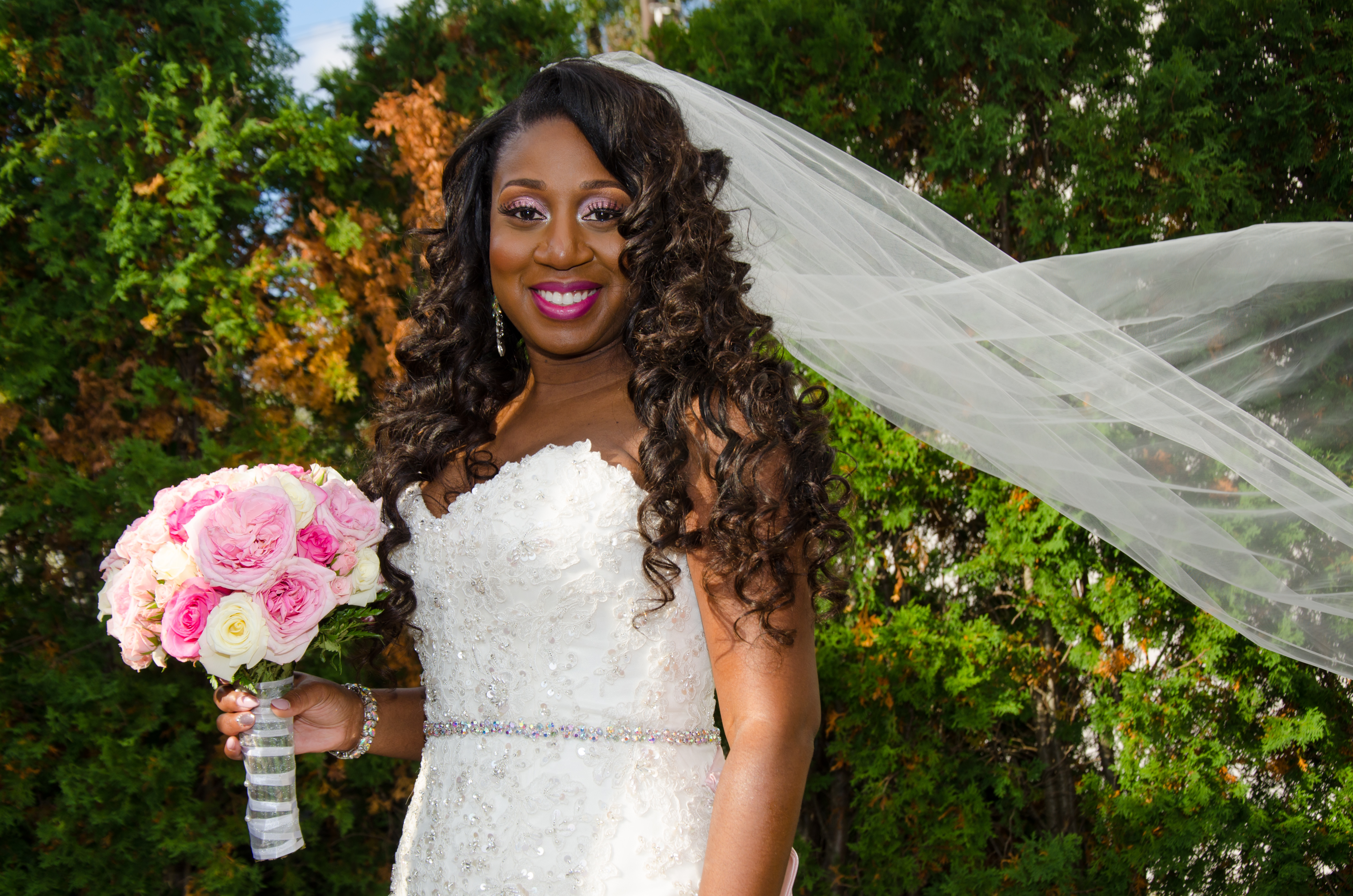 bride with bouqet