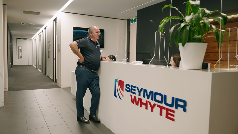 Paul talking to a client