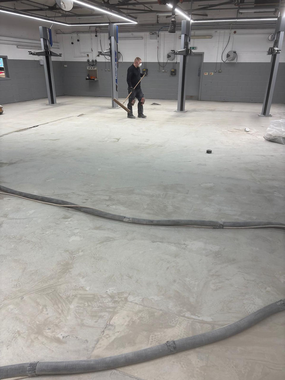 Floor being prepared