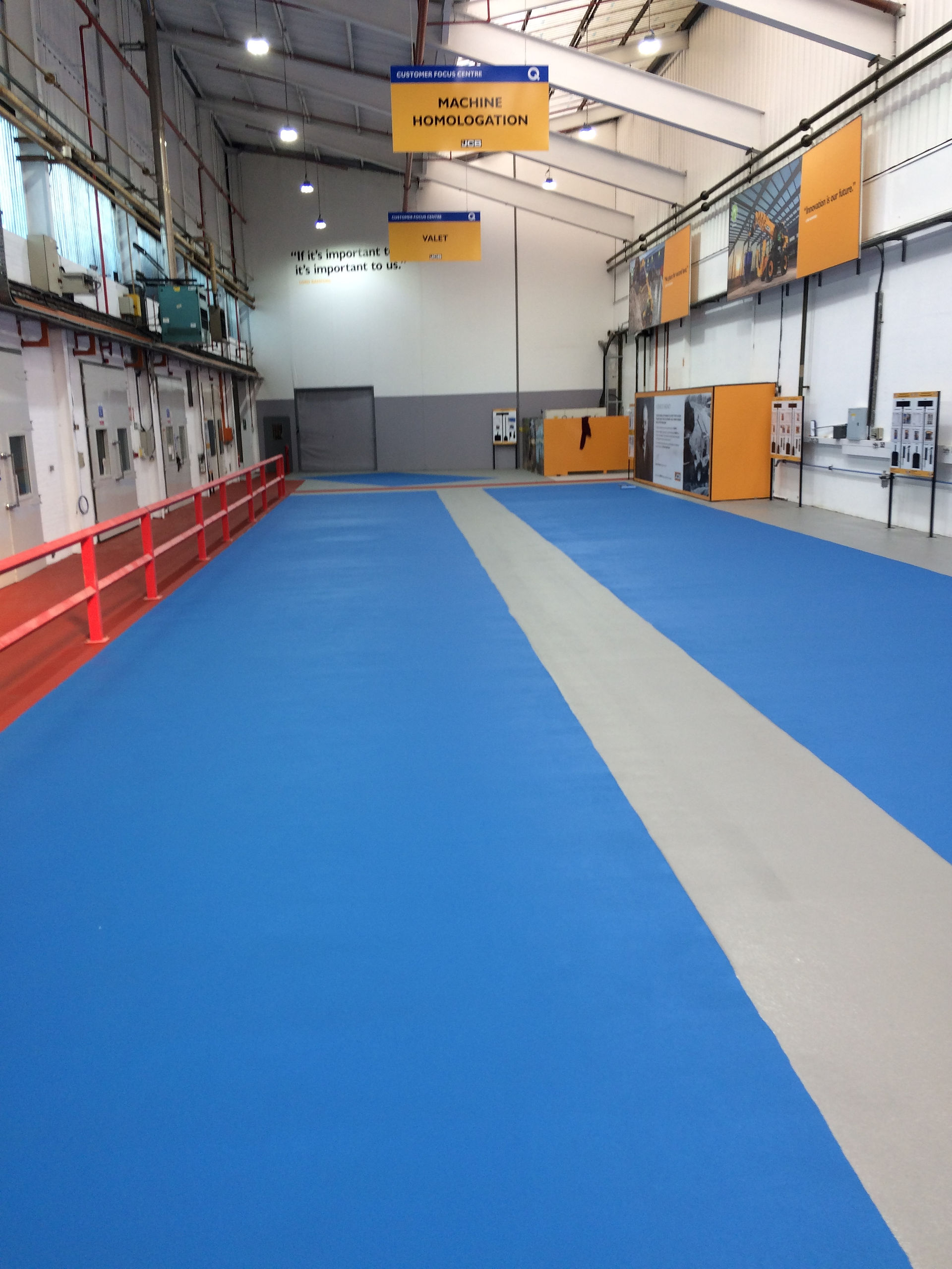 Blue and grey walkway