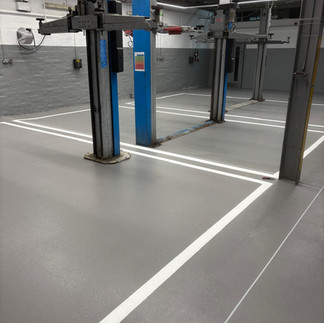 Line marking on resin floor