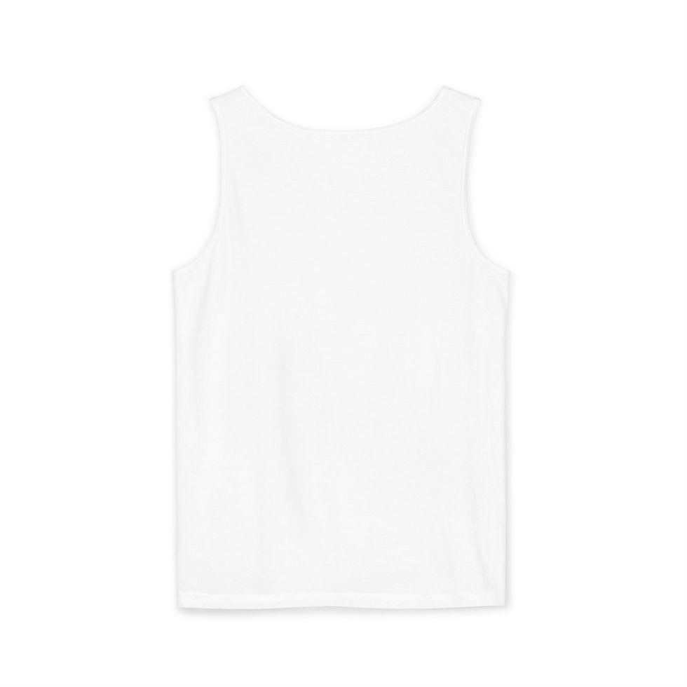 Thumbnail: Hayuhi - Unisex Garment-Dyed Tank Top - Vintage Floral 'Happiness' Graphic Tee