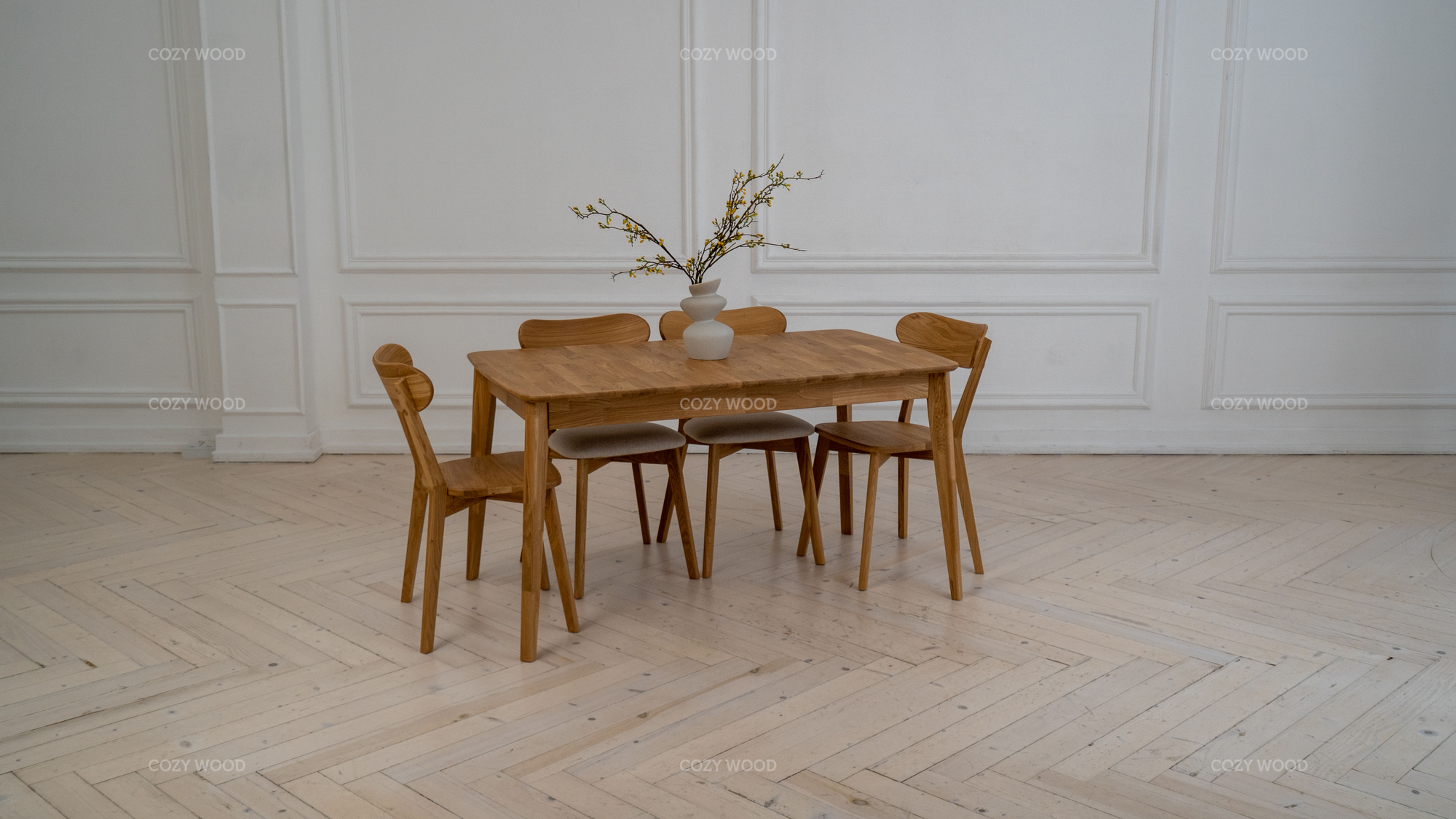 Stół Mary z drewna dębowego - Natural Finger Jointed