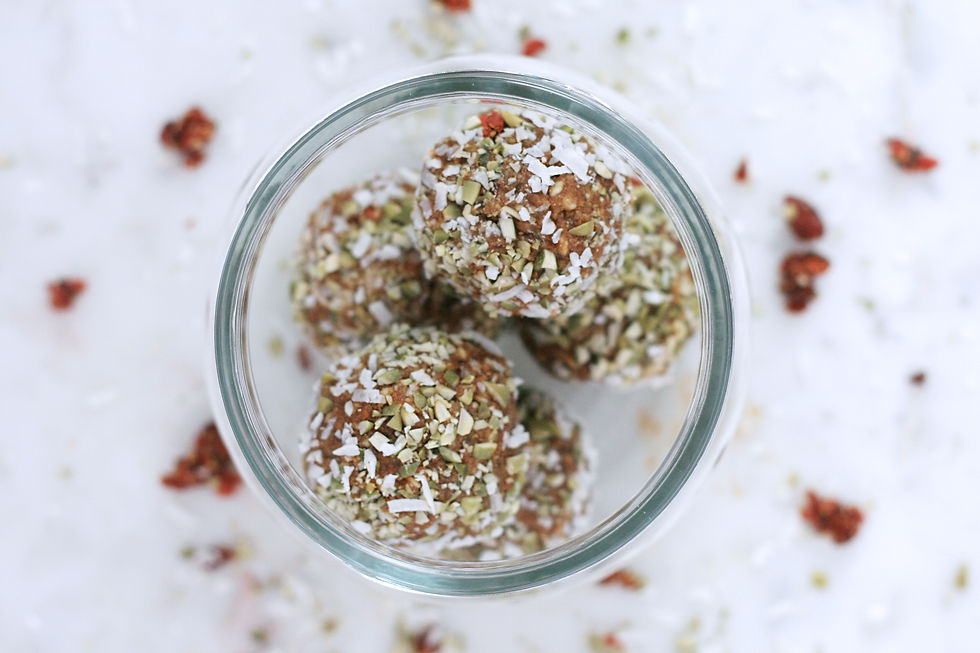 3 ingredient bliss balls in jar
