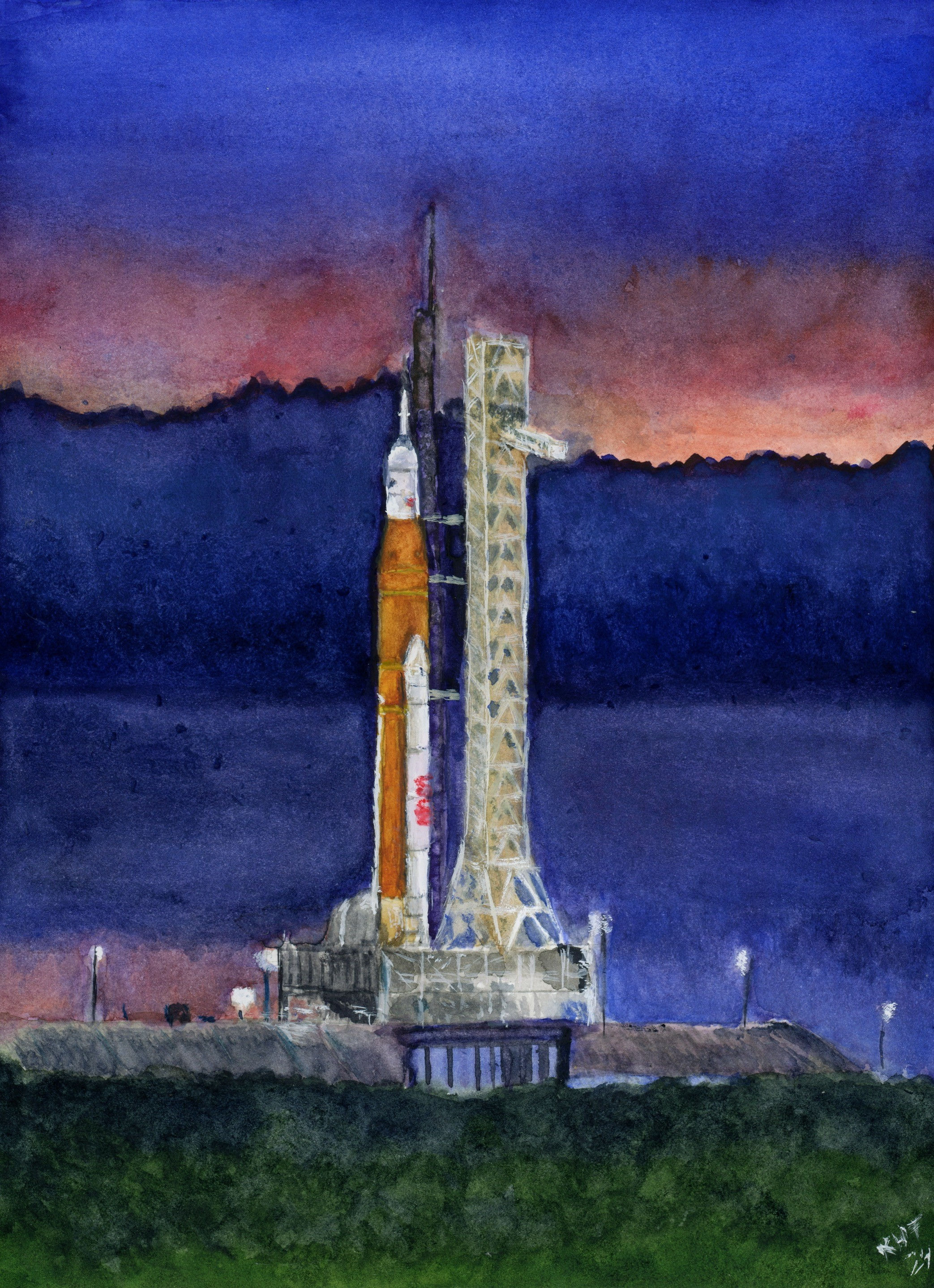 Artemis I on the pad