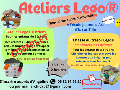 Ateliers Lego® vacances d'automne