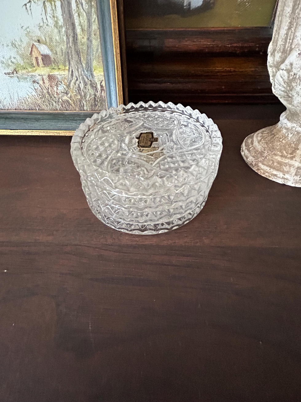 Thumbnail: Vintage Kristal Lead Crystal Coasters - Mid Century Modern Set