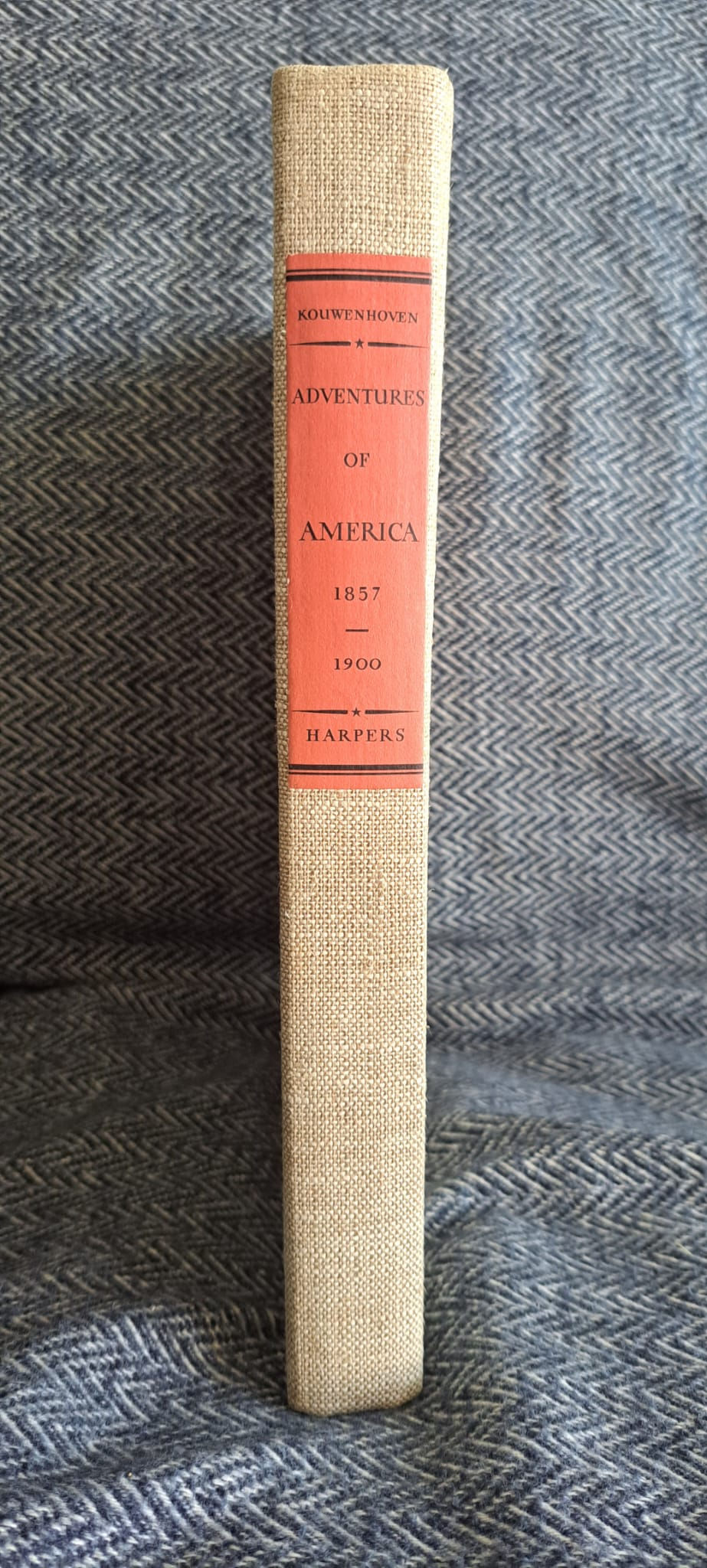 Thumbnail: Book spine: Adventure's of America 1857-1900 by Kouwenhoven